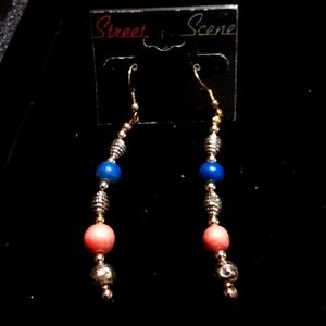 2 inch dangly bead wire earrings